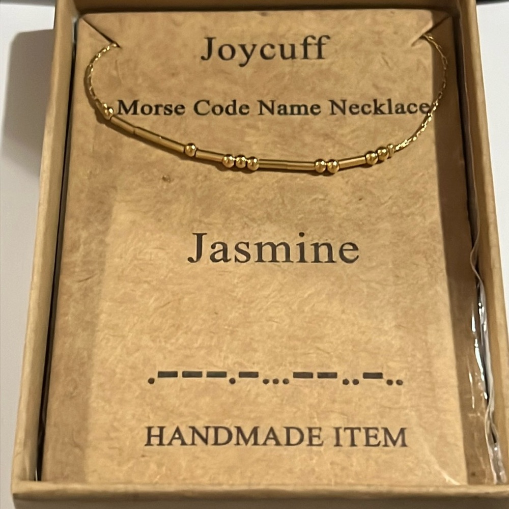 Jasmine name necklace in Morse code new